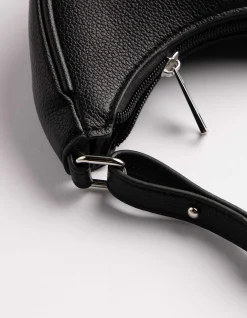 Handtasche - Lederoptik - schwarz