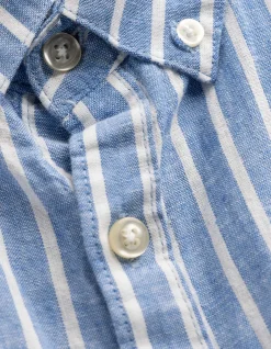 Hemd - Leinen-Mix - blau