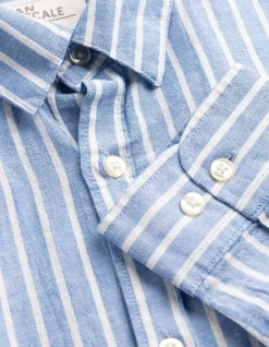 Hemd - Leinen-Mix - blau