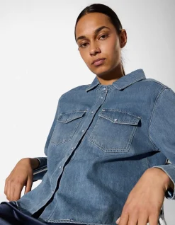 Hemd - mid blue denim - blau