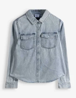 Hemdbluse - mid blue denim - blau