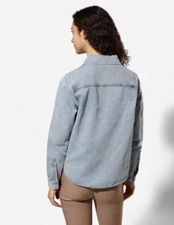 Hemdbluse - mid blue denim - blau