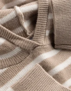 Hoodie - Feinstrick - beige