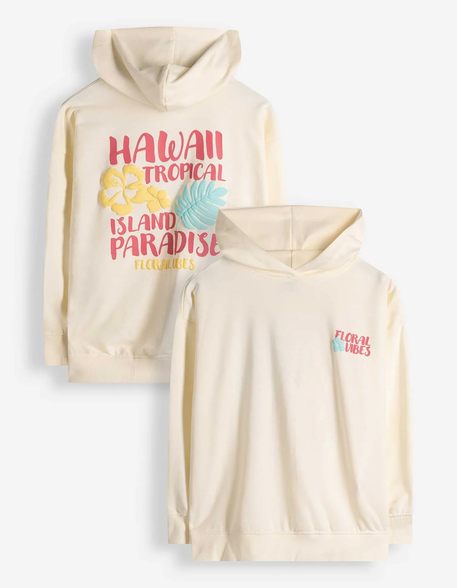 Hoodie - Rückenprint - weiß