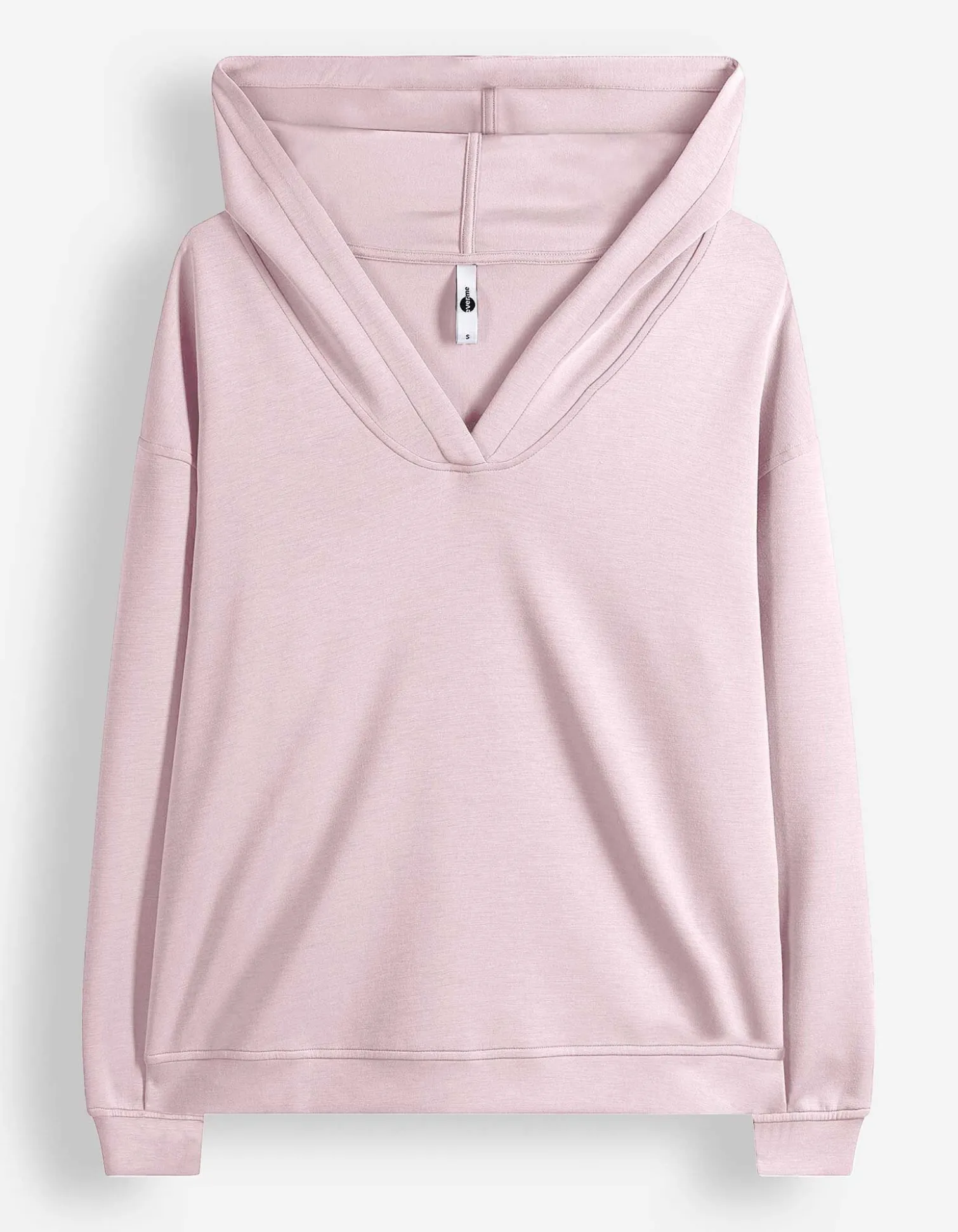 Hoodie - V-Ausschnitt - hellrosa
