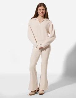 Hose - einfarbig - beige