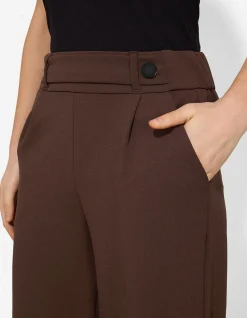 Hose - Elastischer Verschluss - dunkelbraun