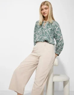 Hose - Elastischer Verschluss - beige