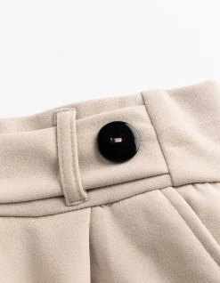 Hose - Elastischer Verschluss - beige