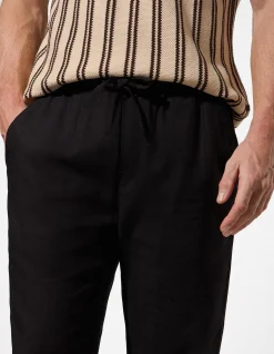 Hose - Leinen-Mix - schwarz