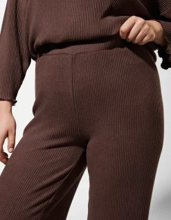 Hose - Plissee - braun
