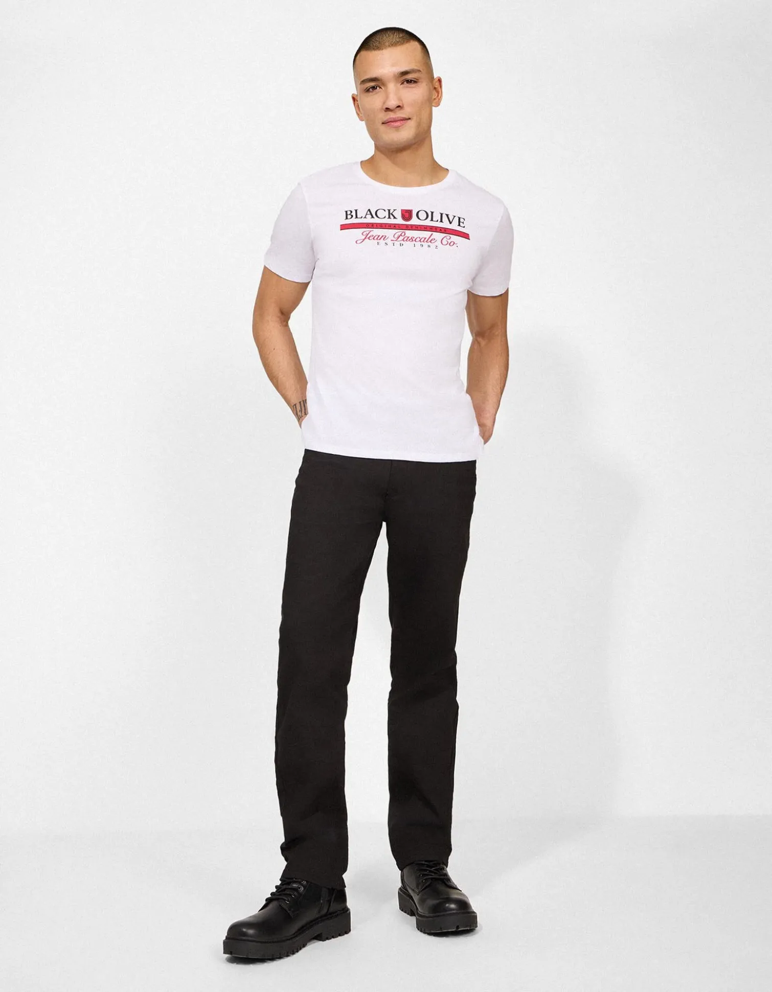 Hose - Straight Fit - schwarz