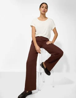 Hose - Wide Fit - dunkelbraun