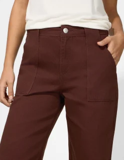 Hose - Wide Fit - dunkelbraun