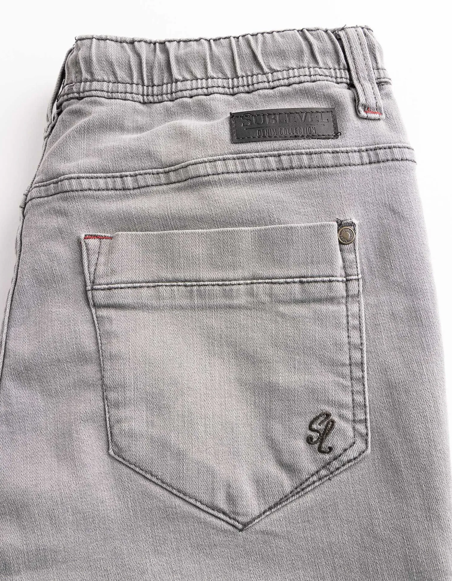 Jeans - Elastischer Bund - grau
