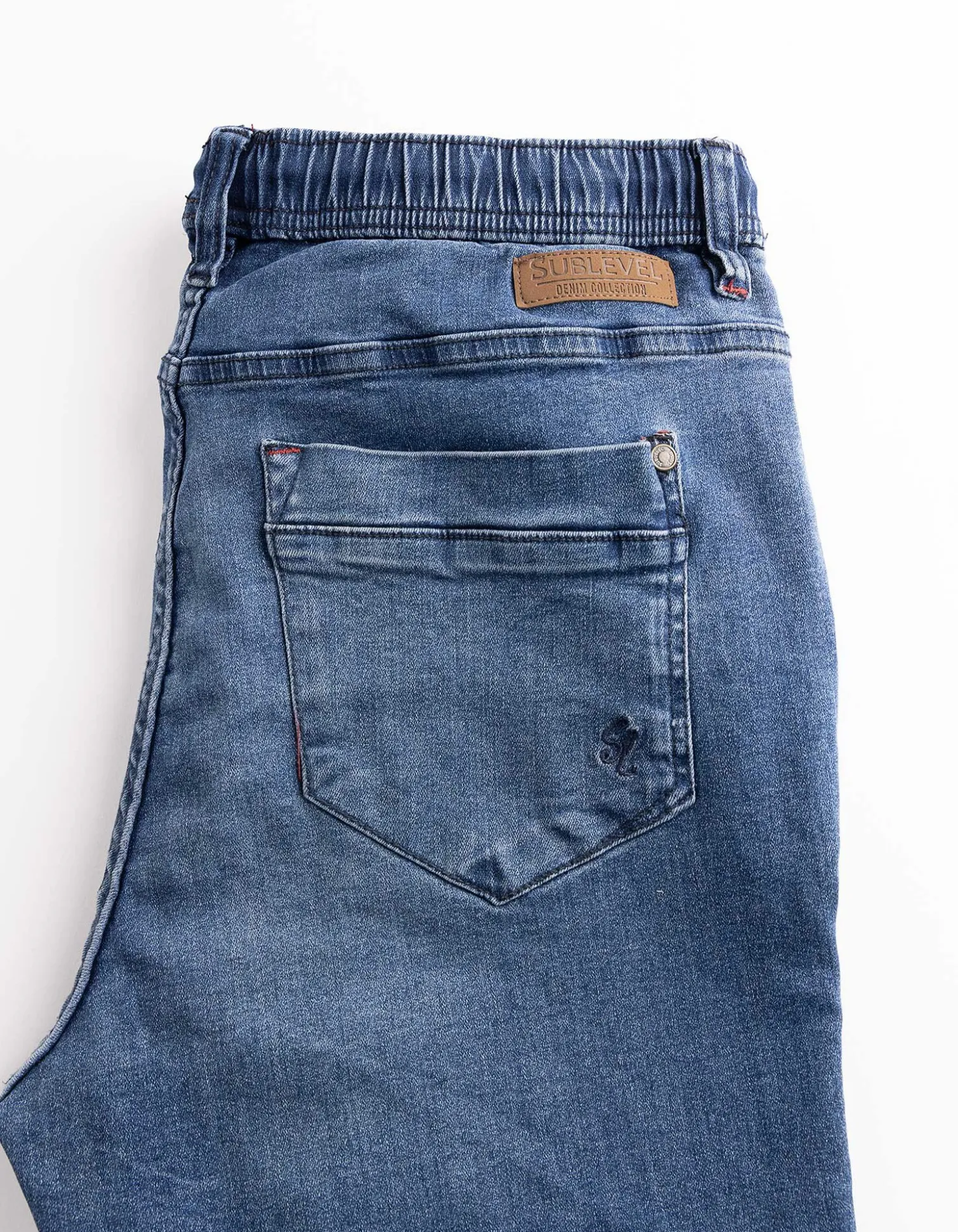 Jeans - Elastischer Bund - blau