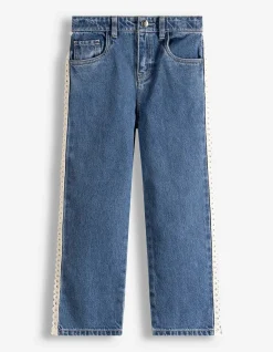 Jeans - Häkelspitze - blau