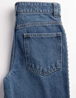 Jeans - Häkelspitze - blau