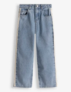 Jeans - Häkelspitze - hellblau