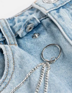 Jeans - Kettedetail - hellblau