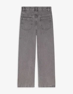 Jeans - Paillettenbesatz - grau
