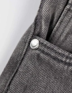 Jeans - Paillettenbesatz - grau
