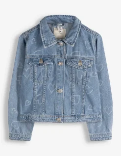 Jeansjacke - Laserprint - hellblau