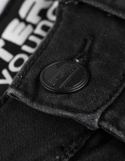 Jeansshorts - black denim - schwarz