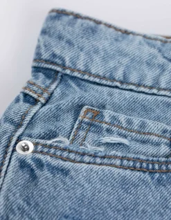 Jeansshorts - Destroyed - blau