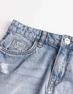 Jeansshorts - Destroyed - blau