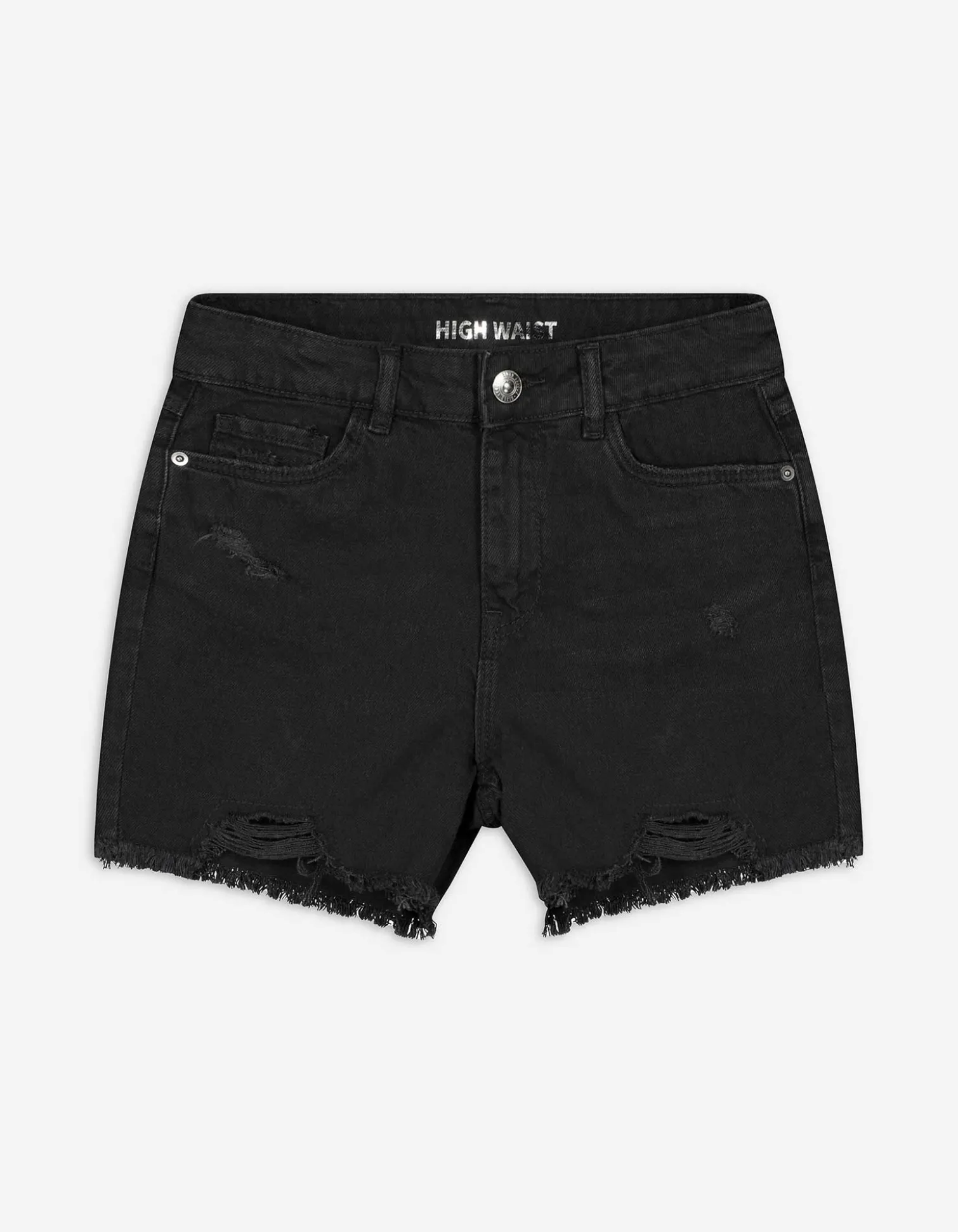 Jeansshorts - Destroyed - schwarz