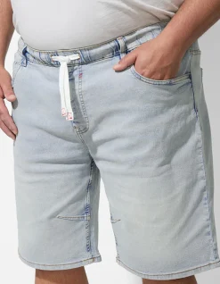 Jeansshorts - Jogger Fit - hellblau