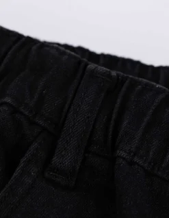 Jeansshorts - Jogger Fit - schwarz