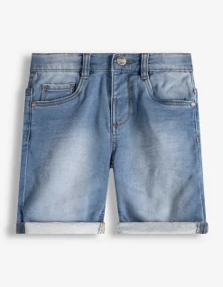 Jeansshorts - Regulierbarer Saum - hellblau