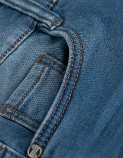 Jeansshorts - Regulierbarer Saum - hellblau
