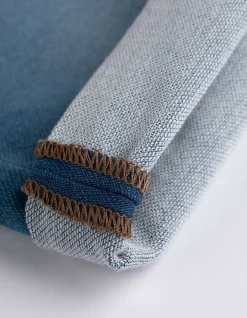 Jeansshorts - Regulierbarer Saum - hellblau