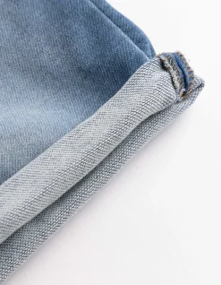 Jeansshorts - Regulierbarer Saum - hellblau