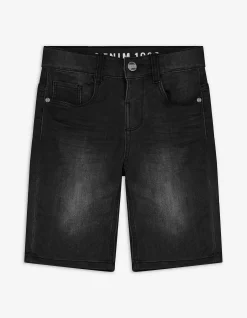 Jeansshorts - Regulierbarer Saum - schwarz