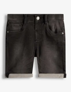Jeansshorts - Regulierbarer Saum - schwarz