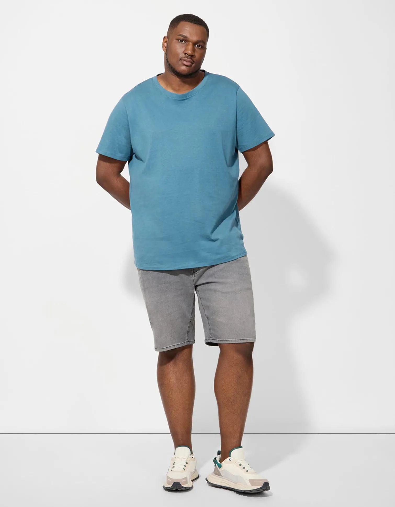 Jeansshorts - Straight Fit - grau
