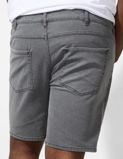 Jeansshorts - Straight Fit - grau
