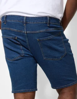 Jeansshorts - Straight Fit - dunkelblau