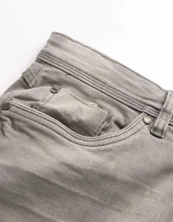Jeansshorts - Wascheffekte - grau