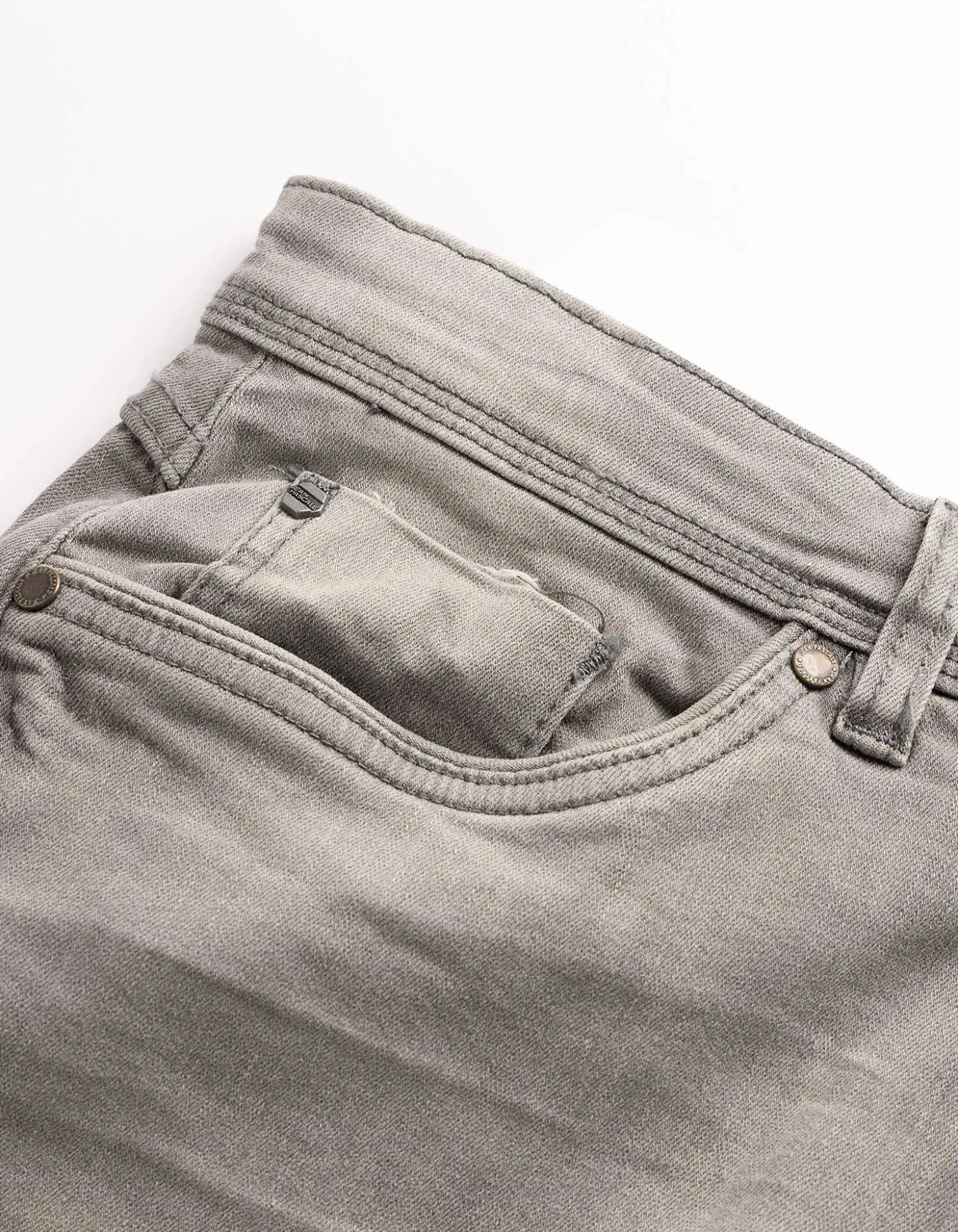 Jeansshorts - Wascheffekte - grau