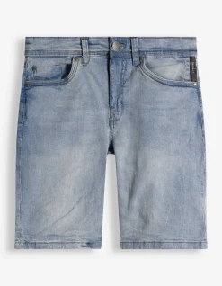 Jeansshorts - Wascheffekte - hellblau