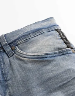 Jeansshorts - Wascheffekte - hellblau