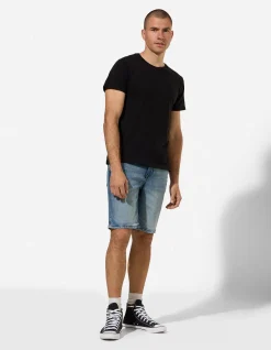 Jeansshorts - Wascheffekte - blau