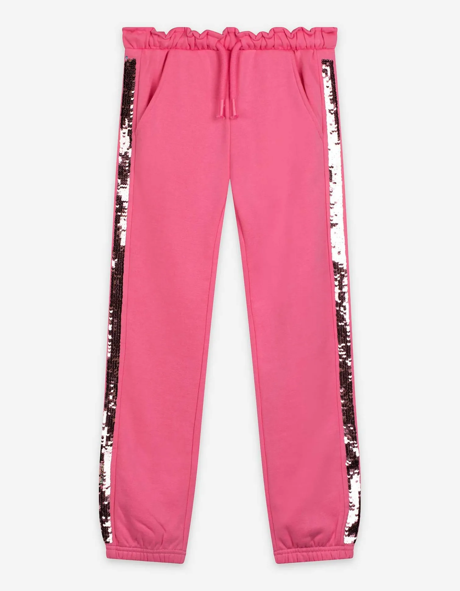 Jogginghose - Paillettenbesatz - pink