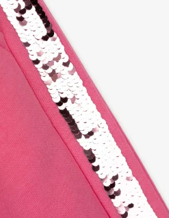 Jogginghose - Paillettenbesatz - pink