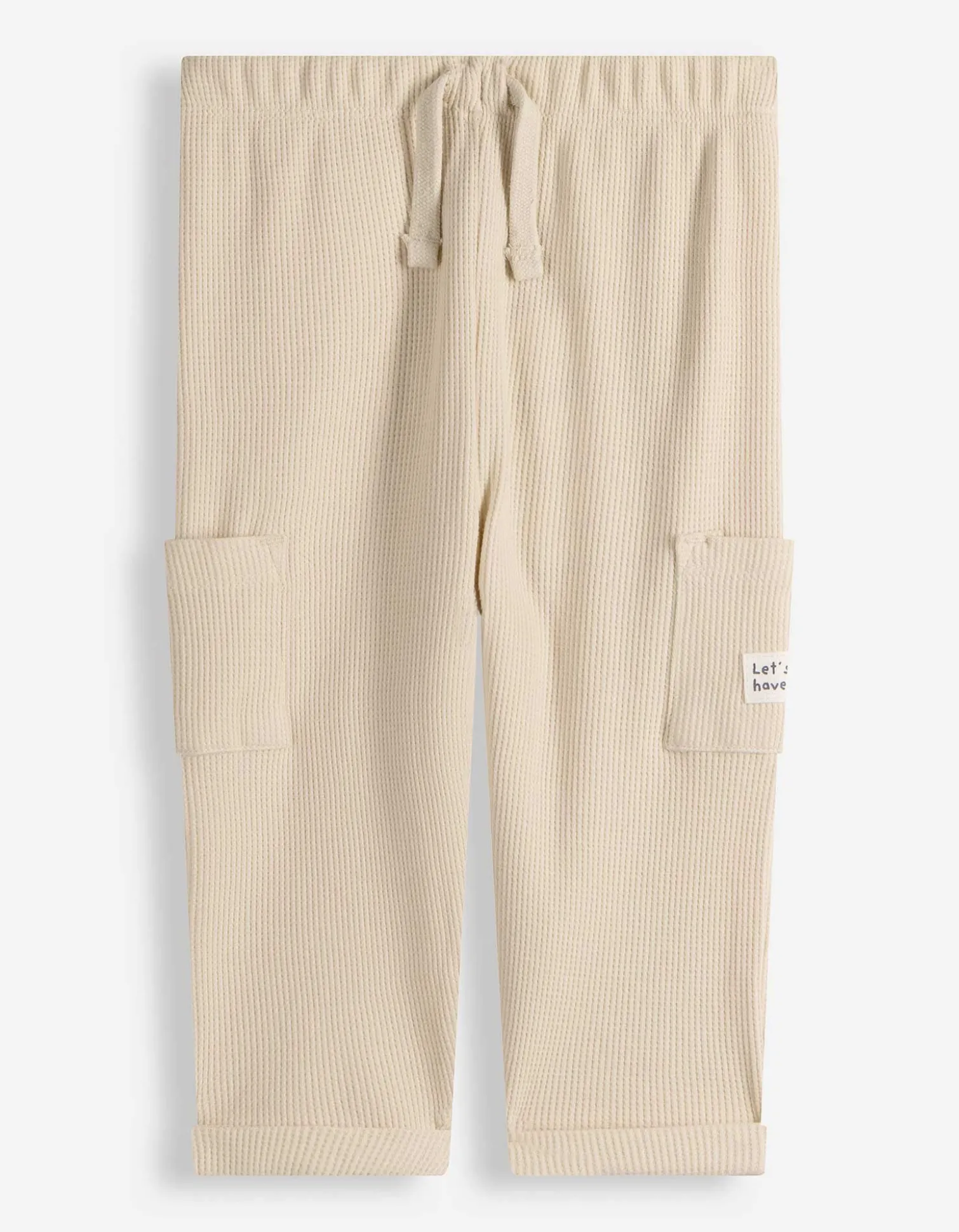 Jogpants - Waffelstruktur - weiß